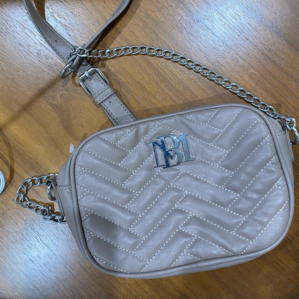 Elegant Taupe Quilted Crossbody Bag